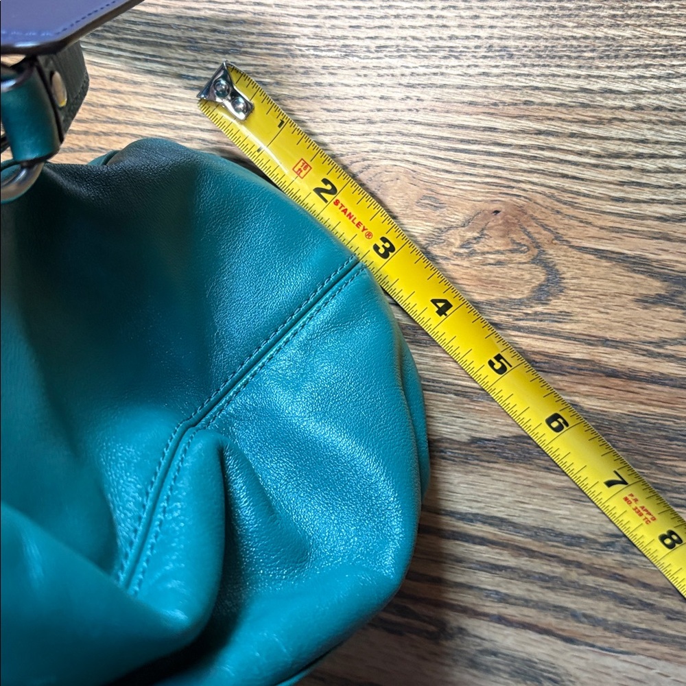 Coach Daisy Teal Leather Shoulder Bag - Picture 11 of 15